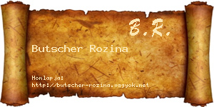 Butscher Rozina névjegykártya